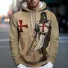 Nova blusa de moletom com capuz estampada de caveira, tendência europeia e americana, para homens
