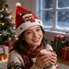 Peluche de Navidad Gorro de Santa Claus Reno de dibujos animados Muñeco de nieve Gorro de Navidad para adultos y niños Regalo de Navidad Gorro rojo con copo de nieve
