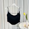 Sexy Espalda hueca belleza espalda tirantes enterizo copa fija chaleco ropa exterior para mujer top ajustado ropa interior de fondo Algodón