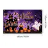 Tela de Fondo Nueva Transfronteriza para Halloween con Decoraciones de Calaveras para Montaje de Ambiente de Fiesta y Carnaval, Tela Colgante, Banderines Colgantes, Banderas