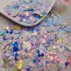 Maquiagem para unhas douradas com alto brilho, lantejoulas, pó de glitter em forma de estrela, acessórios para preenchimento de joias faça você mesmo em estoque