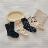 Nuevos Calcetines de Encaje con Lunares para Niños de Otoño Lindos Calcetines Transpirables de Algodón con Lunares de Cereza Calcetines de Moda para Niños