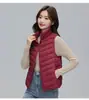 Chaleco de terciopelo para mujer de 90, cuello alto, chaqueta de plumón ligera para mujer, Pinghu al por mayor, talla grande, delgado, ligero, abrigo de invierno, chaleco