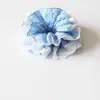 Galhos Brancos Tingidos de Sakura~Elástico de Cabelo de Renda Xadrez Rosa para Mulheres, Corda de Cabelo Coreana de Alta Qualidade Cabeça de Bola Grande Headwear