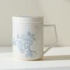 Taza de Peonía Pintada a Mano Moji Taza de Té de Cerámica Separación de Té y Agua con Tapa Filtro Taza de Oficina