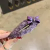 Pinza para el Cabello de Lazo Dulce de Felpa Estilo Coreano, Pasador de Lazo Morado, Accesorio para el Cabello
