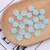 Flor de melocotón de cinco pétalos de vidrio de color degradado de 13 mm con agujeros, flor pequeña tridimensional de degradado accesorio para horquilla de pelo DIY, pendiente