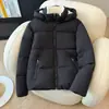 Nova jaqueta curta de algodão com capuz para o inverno para mulheres, corte solto, forrada com fleece, quente, com bolsos com zíper, versátil e quente, casaco de algodão