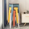 Taburete de Plástico para el Hogar para Adultos Cuadrado Sala de Estar Apilable Taburete de Comedor Nórdico Simple Taburete Alto Venta al por Mayor