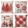 Comercio Exterior Transfronterizo Más Vendidos Fundas de Almohada Navideñas Personalizadas para Sofá de Sala de Estar, Cojines Decorativos Festivos para Dormitorio, Almohadas y Fundas de Almohada