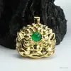 Pingente de Dragão do Zodíaco de Calcedônia Verde Gelo de Guan Yu Colar de Ágata Ano do Dragão Joias Atacado Dropshipping S4011905