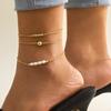 Estilo Bohemio Transfronterizo Europeo y Americano Metal Playa Cuentas Accesorios de Cuentas Mujer Sencillo Multicapa Perla de Imitación Pie
