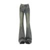 Vintage Design Sense Micro-flared Jeans Feminino 2024 Outono e Inverno Cintura Alta All-match Stretch Slimming Calças Flared