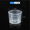 Taza medidora pequeña de plástico con marcas de escala en mililitros para uso doméstico, Taza medidora pequeña para bebé con tapa, Contenedor 5ml 10ml 50ml 100ml