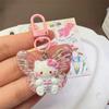 Llavero KT con diseño de mariposa rosa brillante, bonito colgante de dibujos animados para chica, accesorio para pareja y novia, regalo.