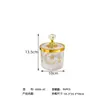 Frasco de Almacenamiento con Asa de Linterna Estampado de Estrellas y Lunas Estilo Europeo Negro Dorado Frasco para Dulces de Comida del Hogar Frasco de Almacenamiento para Bocadillos de Té