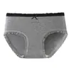 Pantis de algodón con lazo para mujer, de algodón con lunares y cintura media, bragas triangulares transpirables con ribete de encaje para estudiantes y niñas, comercio exterior