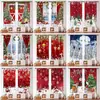 Cortinas de Natal transfronteiriças com estampas de floco de neve, árvore de Natal e boneco de neve, bandeiras de fundo para decoração de quarto de férias