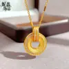 Tienda de Oro Mismo Estilo Chapado en Oro con Diamantes Rueda de la Fortuna Colgante de Sol Collar Nuevo Estilo Chino Tendencia Nacional Colgante Cadena de Suéter