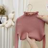 Camiseta Interior para Niñas Otoño e Invierno Suave Ceroso Suéter Pulóver para Bebé Camiseta Interior de Punto para Niños Suéter Grueso de Cuello Medio Alto Top