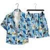 Jiangfu Isla de Hainán Ropa Estilo Sudeste Asiático Conjunto Camisa Floral Manga Corta Unisex Manga Tres Cuartos Holgado Estilo Playa Al por Mayor