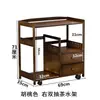 Gabinete de Té Móvil Gabinete Lateral de Cocina Estante para Té Estante Cubo Estante de Almacenamiento de Madera Maciza de Bambú Mesa Lateral de Mesa de Té