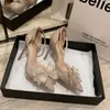 Sandálias para Mulheres Verão 2026 Novo Estilo Strass Vazado Laço Sapatos de Madrinha Salto Alto Bico Fino de Fada Sapatos de Salto Agulha Femininos