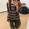 Camiseta de Manga Larga Nueva Primavera/Otoño 2026 para Mujer Estilo Coreano Retro Holgada Capa Interior Capa Base Top Perezoso Oversize