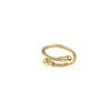 Anel Torcido de Aço Titânio Transfronteiriço Feminino Aço Inoxidável Banhado a Ouro 18K Anel de Casal Anel de Ajuste de Tamanho Unissex