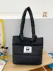 Bolso de Mano de Tela Acolchada de Color Sólido, Simple y Elegante, para Mujer, Bolso de Hombro de Alto Valor para el Trabajo, Mochila Casual de Gran Capacidad