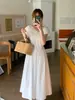Tiro Real de Vestido Largo de Verano Elegante para Mujer Estilo Francés Nuevo Inspirado en Estilo Ins Coreano con Cintura Ajustada y Ribete de Encaje Ropa de Mujer