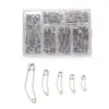 Conjunto de Alfinetes de Segurança Flexíveis Multiespecificação Fio de Aço Galvanizado Alfinetes de Segurança Flexíveis Alfinetes de Segurança Banana Caixa com 6 Compartimentos