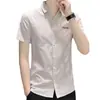 Comércio Exterior Transfronteiriço Quatro Estações Camisa Masculina Juventude Verão Xadrez Bordado Manga Curta Casual Slim-fit