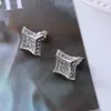 Pendientes de Lujo Ligero de Alta Gama Europeos y Americanos para Mujer, Aleación Forma de Corazón Cuadrado Diseño de Nicho Pendientes Geométricos Venta al por Mayor