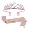 Moda Europea y Americana Corona de Cristal Cinturón de Diamantes Etiqueta Diadema de Cumpleaños Set de Reina Reina de Cumpleaños