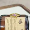 Anel Colorido Esmaltado Estilo Palácio Retro Doce e Fresco Esmalte Gotejante Elegante Anel Feminino Celebridade da Internet Popular Flor Nicho Anel