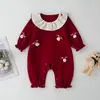 Ropa de Bebé Luna Llena Pelele para Bebé 2026 Estilo Nuevo Lindo y Elegante Pequeño Hongo Rojo Festivo Traje para Gatear al Aire Libre
