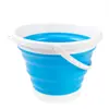 Cubo Plegable Portátil con Tapa, Cubo de Agua de Plástico de Silicona, Multifuncional para Exteriores, Lavado de Autos, Pesca, Viajes, Uso en el Hogar, Cubo para Lavar Bolígrafos