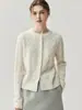 Novo Estilo Outono e Inverno 2026 Cachemir de Bebê Feminino Versátil Gola Redonda Botão de Pérola Padrão Torcido Elegante Cardigan de Tricô