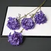 4 Cabeças de Hortênsia Floco de Neve Flores Artificiais para Arranjos Florais de Salão de Casamento, Arte Floral Decorativa, Decorações de Exposição para Hotel, Flores Artificiais Atacado