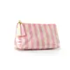Bolsa de Maquillaje Rayada de PVC Modelo Nuevo 2026 Transfronteriza Bolsa de Almacenamiento Cosmético de Gran Capacidad Bolsa de Maquillaje de Viaje con Bloques de Color