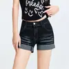 Short Jeans Estilo Coreano com Bainha Dobrada, Cintura Alta, Estilo Verão Ins, Petite, Alongador de Pernas, Hot Pants Finos em Linha A, Azul Escuro, Feminino