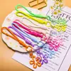 Chaveiro de flor de cerejeira transparente colorido, pingente de alça de celular, acessório de verão dopamina DIY para bolsas de meninas para evitar perda