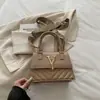 Bolsa feminina de comércio exterior quadrada pequena, nova bolsa de ombro, versão coreana, bolsa de mão simples, bolsa transversal, bolsa de luxo leve em formato V de alta qualidade