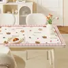 Nuevo Mantel de Mesa Cartoon Cálido y Acogedor con un Ambiente Digno de Foto, Mantel de Mesa de Comedor de Cuero, Impermeable, Resistente al Aceite, Lavable, Mantel Rectangular para Mesa de Café
