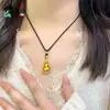 Loja de Ouro Mesmo Estilo Ouro Areia Pingente de Cabacinha Giratório Colar para Mulheres, Novo Estilo Chinês da Moda com Diamantes, Corrente de Clavícula de Alta Qualidade