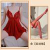 Lencería sexy de noche dorada, camisón de encaje tentación sexy de talla grande, conjunto de camisón transparente caliente con abertura en el archivo, uniforme sin mangas