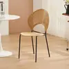 Cadeira Concha, Cadeira de Jantar em Madeira Maciça Estilo Francês, Banco com Encosto para Uso Doméstico, Cadeira de Café Moderna Tendência, Cadeira Vintage