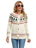Nuevo suéter de comercio exterior transfronterizo europeo y americano para mujer, chaqueta cárdigan tejida con jacquard de árbol de Navidad Amazon para mujer