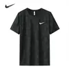 Transfronterizo 2025 Nueva Camiseta de Seda de Hielo para Hombre Tops Deportivos de Manga Corta para Exteriores Secado Rápido Estampada Casual con Cuello Redondo para Hombre